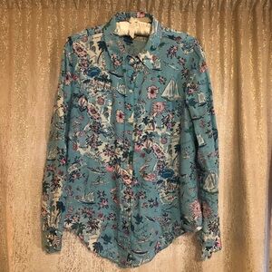 Linen shirt in “Lily’s Roadtrip” print